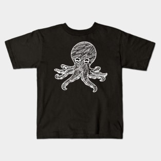 Octopus Zentangle - White Lace Kids T-Shirt